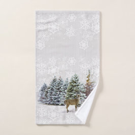 Winter Wonderland Dei and Pine Tree Urlaub Handtuch