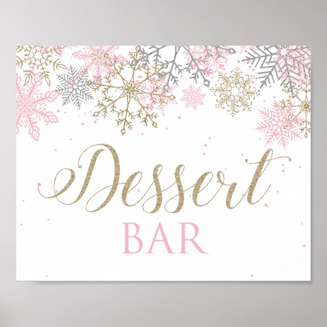 Winter Wonderland Dessert Bar Sign Poster (Vorne)