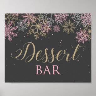 Winter Wonderland Dessertbar-Schild Poster