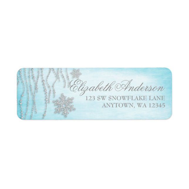 Winter Wonderland Diamond Snowflake Adressenschild (Vorne)