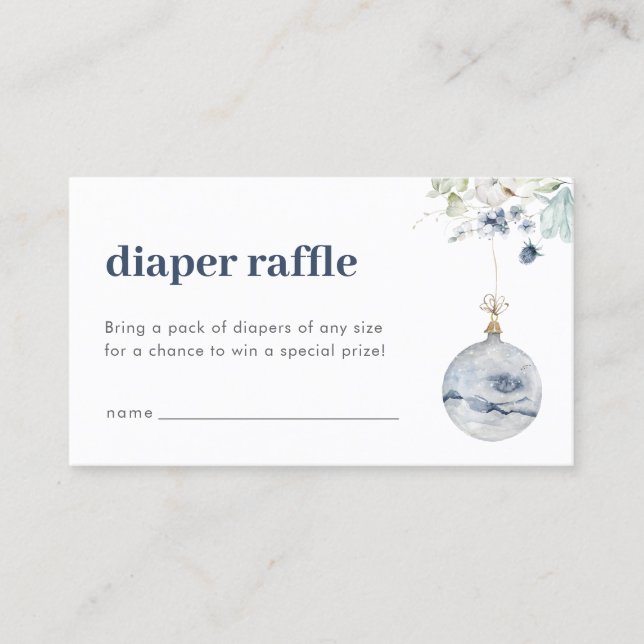 Winter Wonderland Diaper Raffle Baby Duschkarte Visitenkarte (Vorderseite)