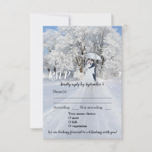 Winter Wonderland Dream Wedding RSVP Card Einladung