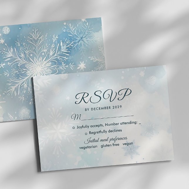 Winter Wonderland Dusty Blue RSVP Card (Von Creator hochgeladen)