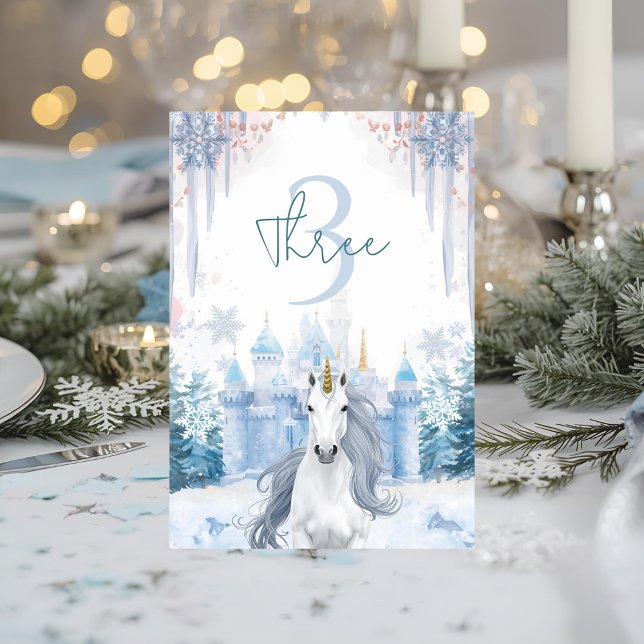 Winter Wonderland Einhorn  Tischnummer (Von Creator hochgeladen)