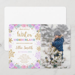 Winter Wonderland-Einladung mit Foto Einladung