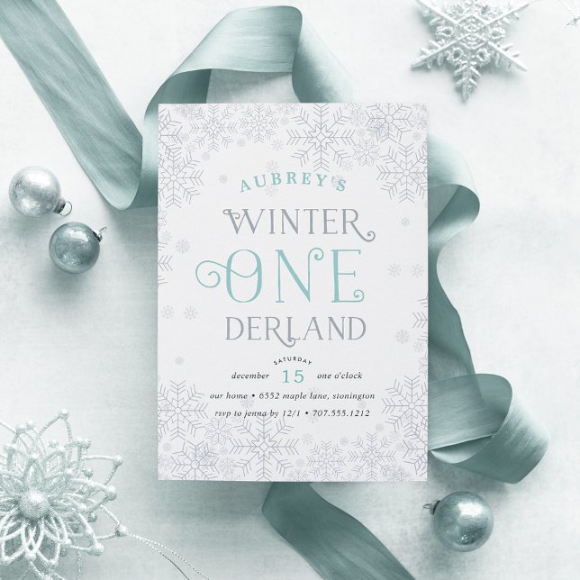 Winter Wonderland Einladung zum ersten Geburtstag (Von Creator hochgeladen)