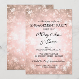 Winter Wonderland Elegante Engagement Party Kupfer Einladung