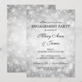 Winter Wonderland Elegante Engagement Party Silver Einladung