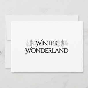 Winter Wonderland - Eleganter Text und Pine Trees Feiertagskarte