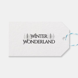 Winter Wonderland - Eleganter Text und Pine Trees Geschenkanhänger