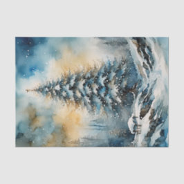 Winter Wonderland Evergreen Tree Decoupage Paper Seidenpapier