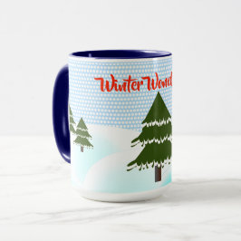 Winter Wonderland Evergreen Trees Tasse