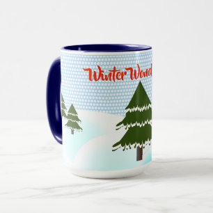 Winter Wonderland Evergreen Trees Tasse