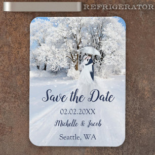 Winter Wonderland Fine Art Save the Date Magnet