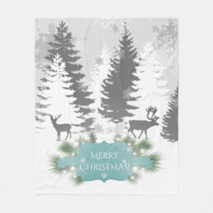 Winter Wonderland Fleece Blanket - Aquamarin