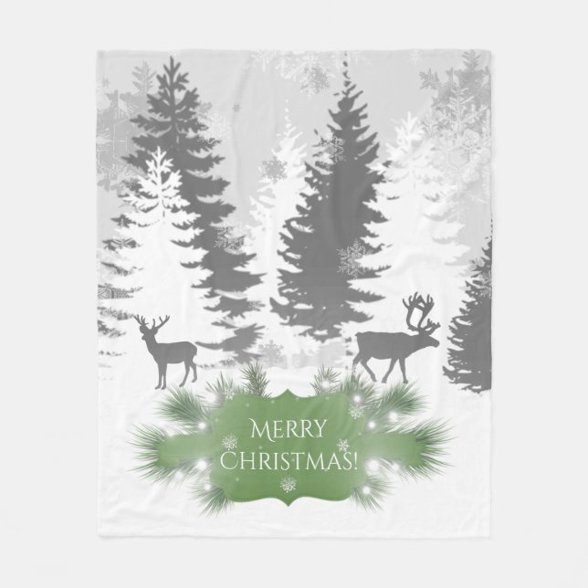 Winter Wonderland Fleece Blanket - Grün (Vorderseite)