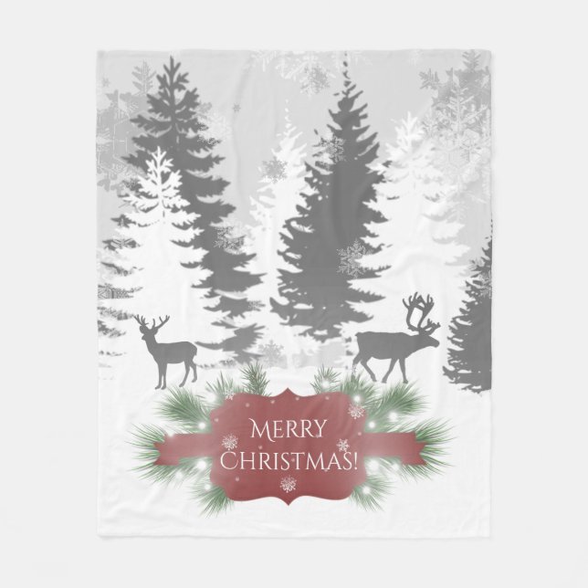 Winter Wonderland Fleece Blanket - Rot (Vorderseite)