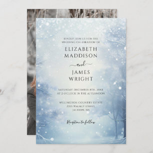 Winter Wonderland Forest Foto Hochzeit Einladung