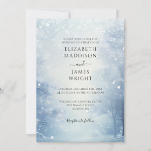 Winter Wonderland Forest QR Code Hochzeit Einladung
