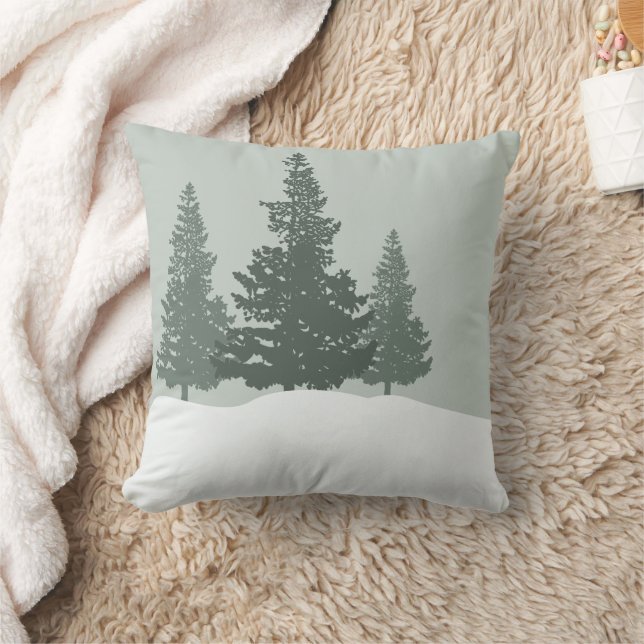 Winter Wonderland Forest Trees Kissen (Decke)