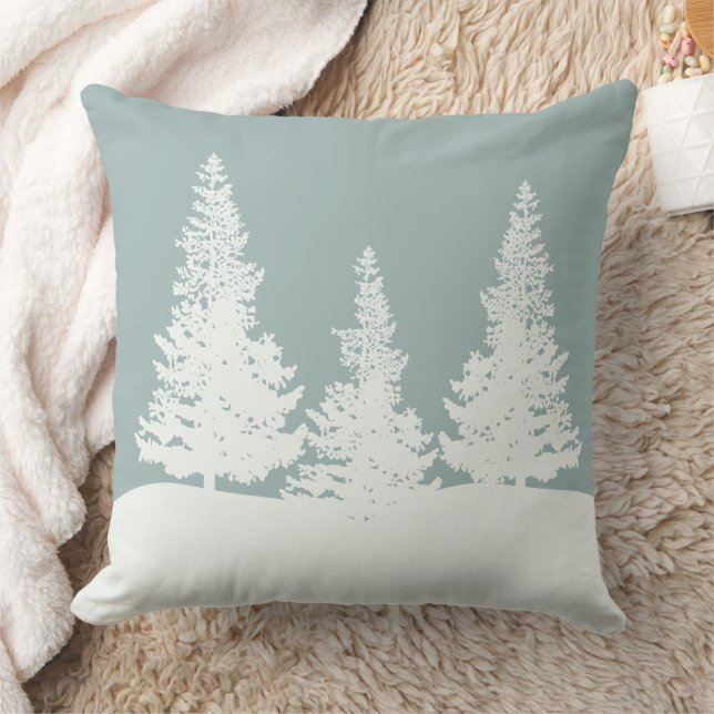 Winter Wonderland Forest Trees Kissen (Decke)