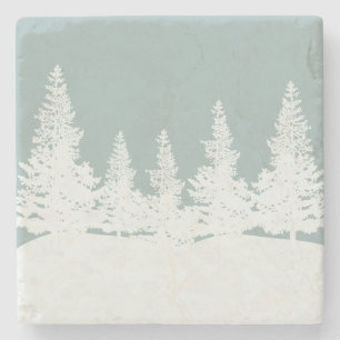 Winter Wonderland Forest Trees Steinuntersetzer