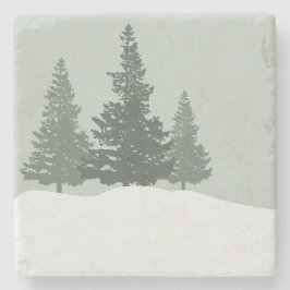 Winter Wonderland Forest Trees Steinuntersetzer
