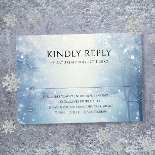 Winter Wonderland Forest Wedding RSVP Karte