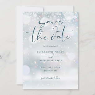 Winter Wonderland-Foto-Schneehochzeit Save The Date