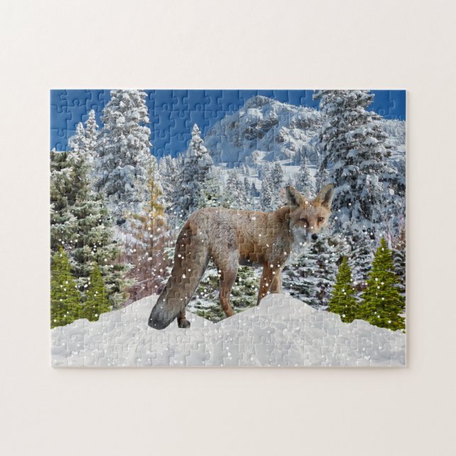 Winter Wonderland Fox im Schnee Puzzle (Horizontal)