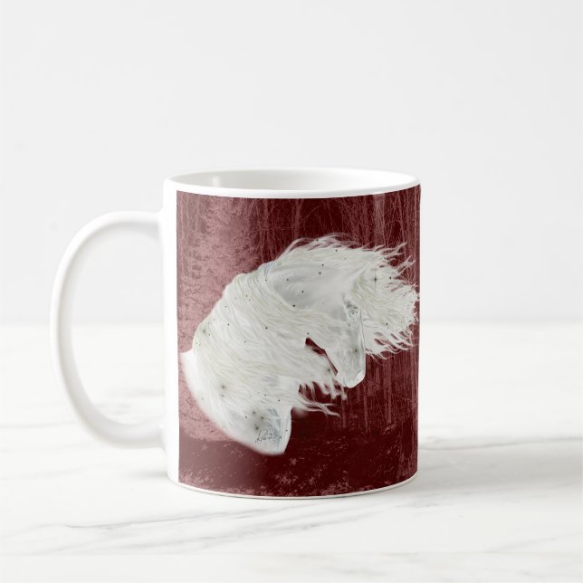 Winter Wonderland Friesian Horse 2-Sided Mug Kaffeetasse (Links)