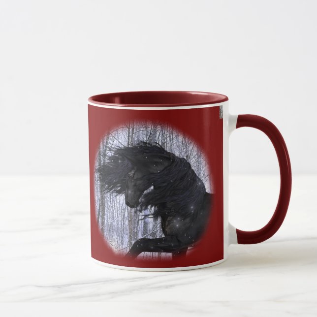 Winter Wonderland Friesian Horse Mug Tasse (Rechts)