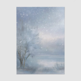 Winter Wonderland Frosted Lake Snowy Forest Seidenpapier