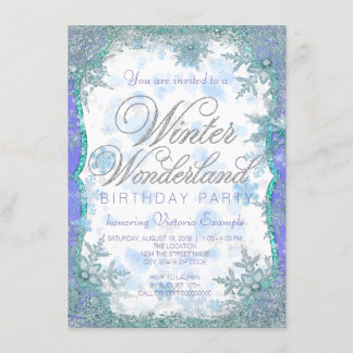 Winter Wonderland Frozen Geburtstagsparty Einladung