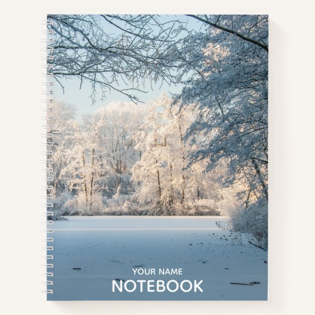 Winter Wonderland Frozen Panorama Foto Notebook Notizbuch (Vorderseite)