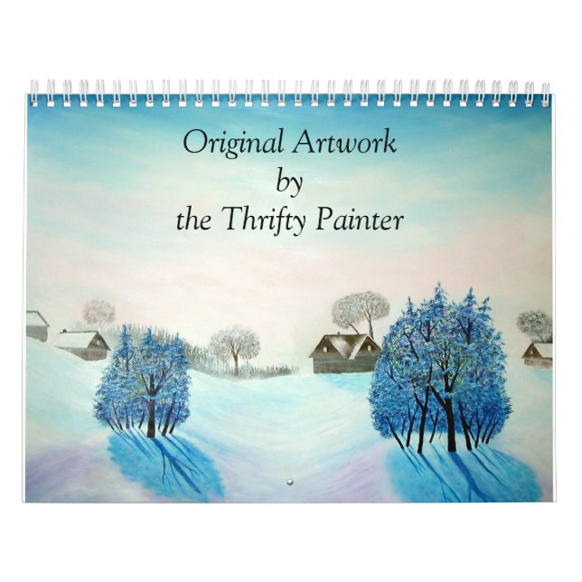 Winter Wonderland Gemälde Original Landschaften Kalender (Titelbild)