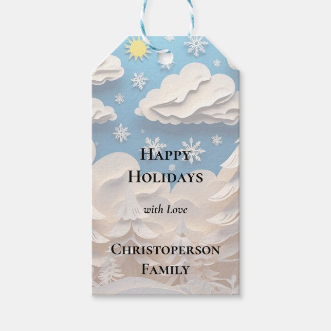 Winter Wonderland-Geschenktag Geschenkanhänger (Vorderseite)