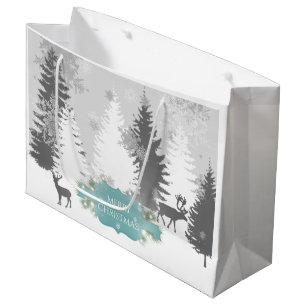 Winter Wonderland Gift Bag - Aquamarin Große Geschenktüte