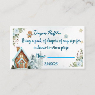 Winter wonderland Gingerbread diaper raffle card Begleitkarte