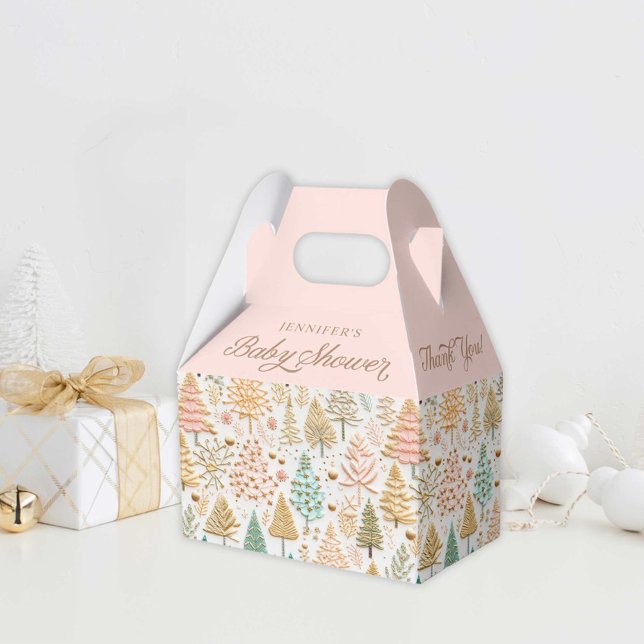 Winter Wonderland Girl Baby Dusche Geschenkschachtel (Winter Wonderland Girl Baby Shower Favor Box)