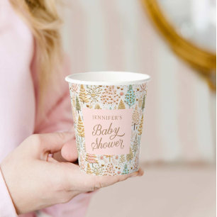 Winter Wonderland Girl Baby Dusche Pappbecher
