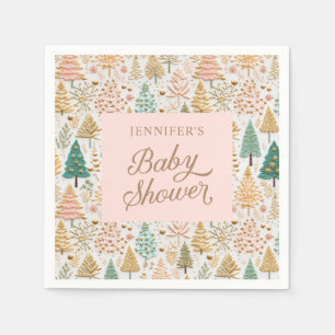 Winter Wonderland Girl Baby Dusche Serviette