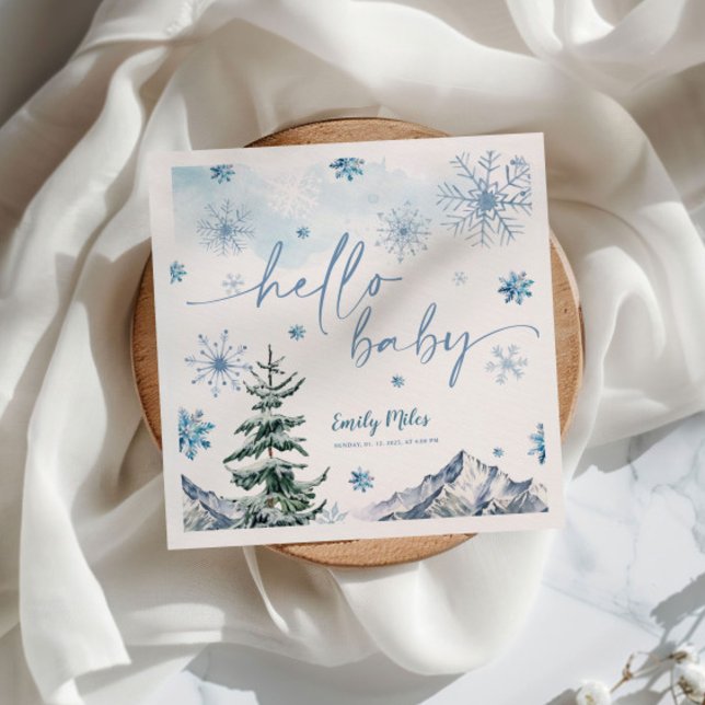 Winter Wonderland Hello Baby Paper Napkins Serviette (Von Creator hochgeladen)