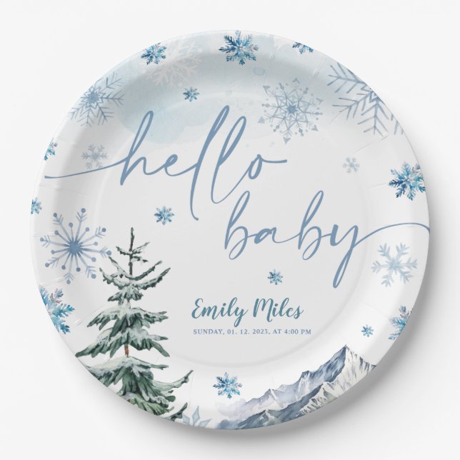Winter Wonderland Hello Baby Paper Teller (Vorderseite)