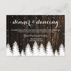 Winter Wonderland Hochzeitsempfangskarte Begleitkarte