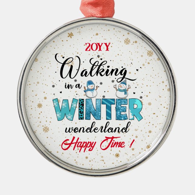 Winter Wonderland individuell gestalten Ornament Aus Metall (Vorne)