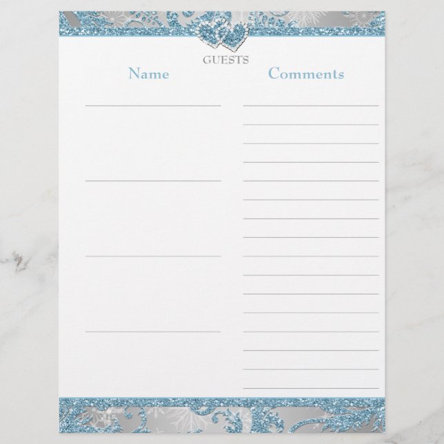 Winter Wonderland, Joined Hearts Guest Book (Vorderseite)