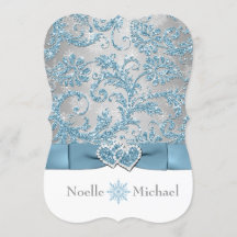 Winter Wonderland Joined Hearts Wedding Einladung 