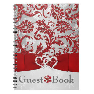 Winter Wonderland Joined Hearts Wedding Guest Book Notizblock