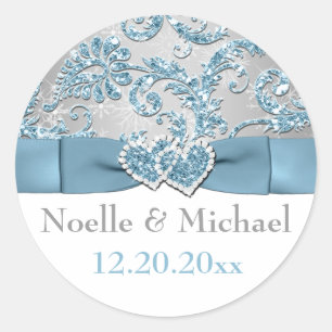 Winter Wonderland, Joined Hearts Wedding Sticker